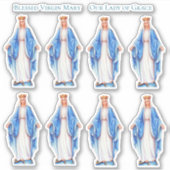 Katholiek Gezegende Maagd Heil Maria Vinyl Contour Sticker (Voorkant)