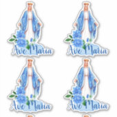 Katholiek Gezegende Maagd Maria Bloemen Religieus Sticker (Voorkant)