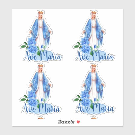 Katholiek Gezegende Maagd Maria Bloemen Religieus Sticker (Vel)