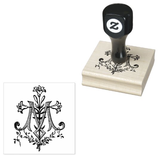 Katholiek Gezegende Maagd Maria Marian Symbool Rubberstempel (Gestempeld)