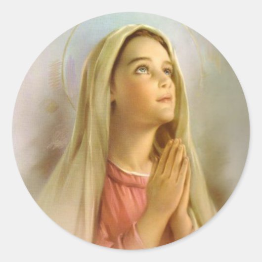 Katholiek Gezegende Maagd Maria Religieus Ronde Sticker (Voorkant)