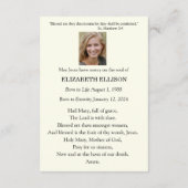 Katholiek Gezegende Moeder Maria Begrafenis Kaart (Achterkant)