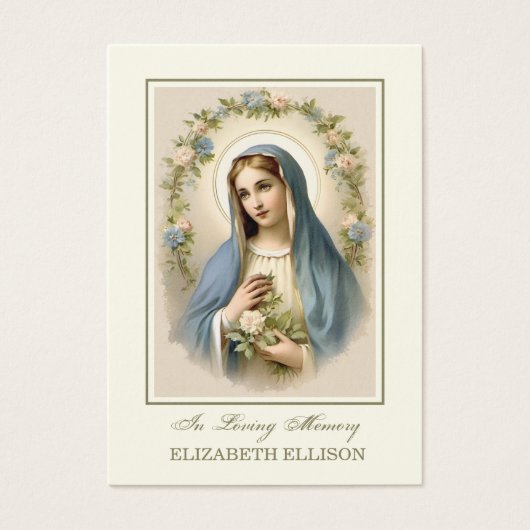 Katholiek Gezegende Moeder Maria Begrafenis Kaart (Voorkant)