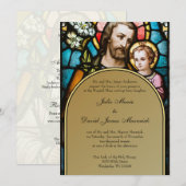 Katholiek Glas in lood St. Joseph Wedding Kaart (Voorkant / Achterkant)