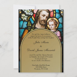Katholiek Glas in lood St. Joseph Wedding Kaart