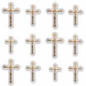 Katholiek Goud Kruis Jezus Corpus Sticker (Voorkant)