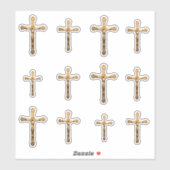 Katholiek Goud Kruis Jezus Corpus Sticker (Vel)