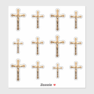 Katholiek Goud Kruis Jezus Corpus Sticker