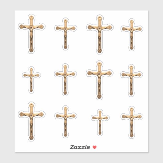 Katholiek Goud Kruis Jezus Corpus Sticker (Vel)