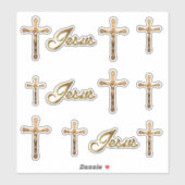 Katholiek Goud Kruis Jezus Corpus Sticker (Vel)