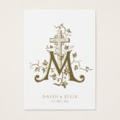 Katholiek Goud Marian Kruis Huwelijk Heilige Kaart (Voorkant)