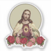 Katholiek Heilig Hart Goddelijke Barmhartigheid Je Sticker (Voorkant)