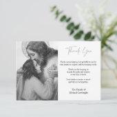 Katholiek Heilig Hart Jezus Begrafenis Sympathie Bedankkaart (Staand voorkant)