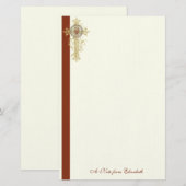 Katholiek Heilig Hart Jezus Kruis Briefpapier (Voorkant / Achterkant)