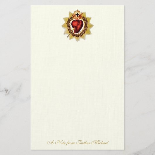 Katholiek Heilig Hart Jezus Religieus Briefpapier (Voorkant)