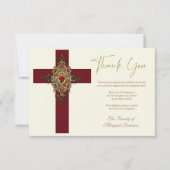 Katholiek Heilig Hart Kruis Begrafenis Bedankkaart (Voorkant)