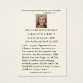 Katholiek Heilig Hart van Jesus Angels  Visitekaartje (Achterkant)