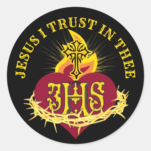 Katholiek Heilig Hart van Jezus Religieus Ronde Sticker (Voorkant)