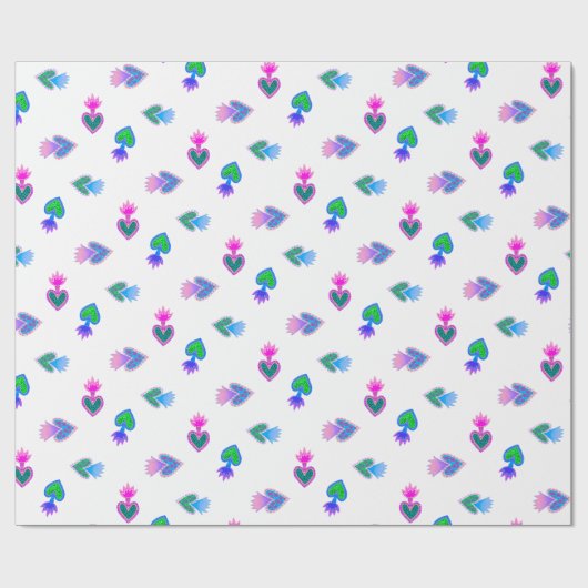 Katholiek Heilig Hart Wit Cadeaupapier (Vlak)