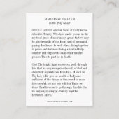 Katholiek Huwelijk Gebed Bruiloft Goud Plaatskaartje (Achterkant)