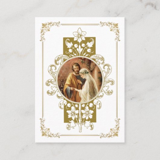 Katholiek Huwelijk Gebed Bruiloft Goud Plaatskaartje (Voorkant)