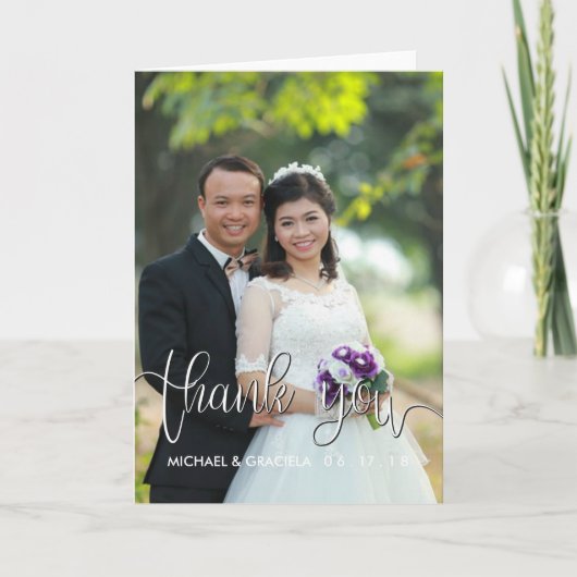 Katholiek huwelijksgebed dank u Mary Overlay Bedankkaart (Voorkant)