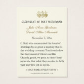 Katholiek huwelijksgebed Heilige Kaart Betrothal (Achterkant)