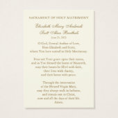 Katholiek huwelijksgebed Kaart Gold Cross (Achterkant)