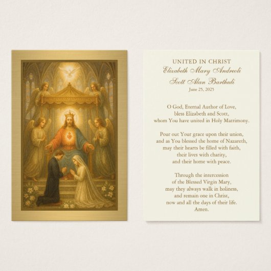 Katholiek huwelijksgebed Kaart Jezus (Voorkant /achterkant)