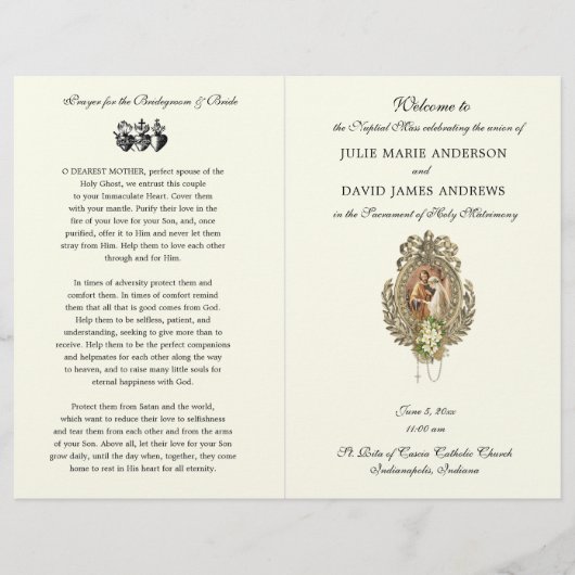 Katholiek huwelijksprogramma  Bloemenhuwelijk (Voorkant)