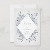 Katholiek jongensdoop stoffige blauwe waterverf kaart (Voorkant)