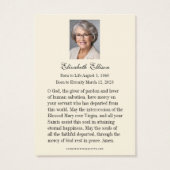 Katholiek Keltisch Kruis Rouwherdenking Gebed Visitekaartje (Achterkant)