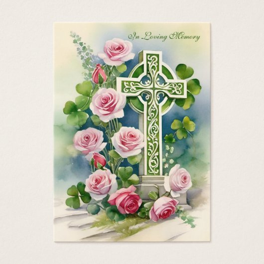 Katholiek Keltisch Kruis Rouwherdenking Gebed  Visitekaartje (Voorkant)