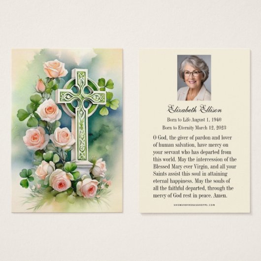 Katholiek Keltisch Kruis Uitvaart Gebed Visitekaartje (Voorkant /achterkant)