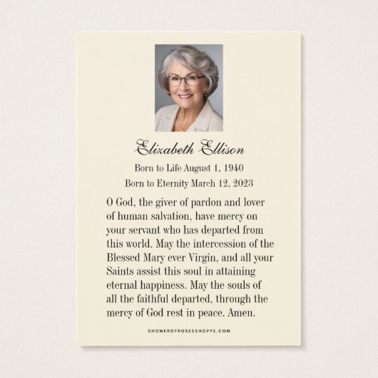 Katholiek Keltisch Kruis Uitvaart Gebed Visitekaartje (Achterkant)