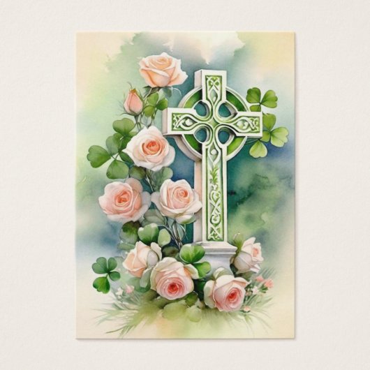 Katholiek Keltisch Kruis Uitvaart Gebed Visitekaartje (Voorkant)