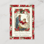 Katholiek Kerstmis Geboorte Gebed Drie Hart Visitekaartje (Voorkant)