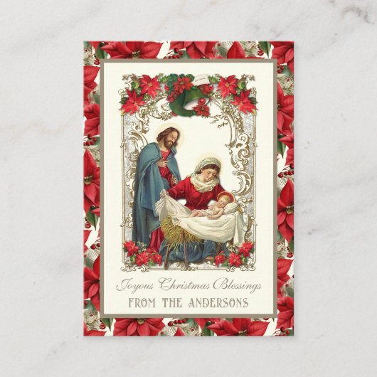 Katholiek Kerstmis Geboorte Gebed Drie Hart Visitekaartje (Voorkant)