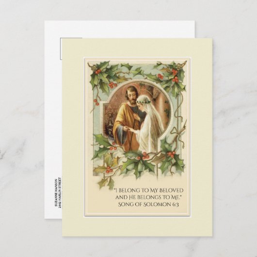 Katholiek Kerstmis SAVE DE DATUM Aankondigingskaart (Voorkant / Achterkant)