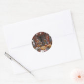 katholiek kersttafereel ronde sticker (Envelop)
