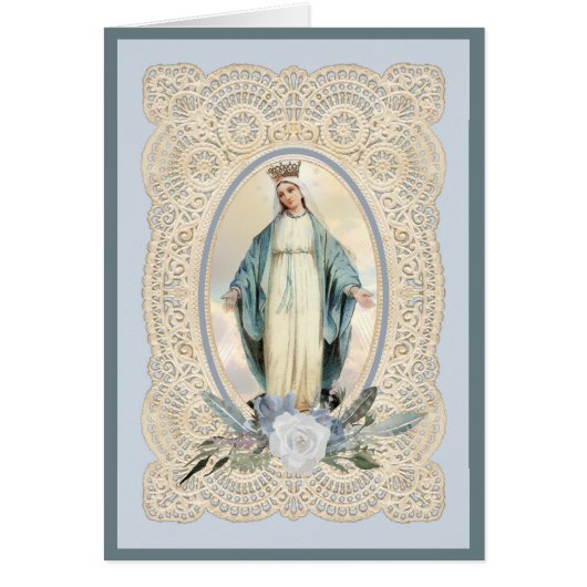 Katholiek Maagd Maria Religieus Gedicht Rozen (Voorkant)