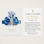 Katholiek Maria Blauw Bloemend Kant Bruiloft Visitekaartje (Voorkant /achterkant)