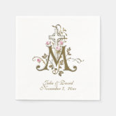 Katholiek Mariakruis met rozen Bruiloft Servet (Voorkant)