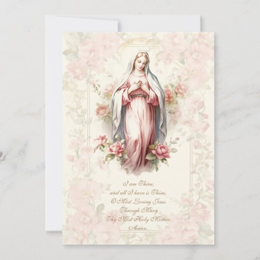 Katholiek Meisje Doop Doop Gezegende Moeder Kaart (Achterkant)