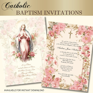 Katholiek Meisje Doop Doop Gezegende Moeder Kaart