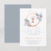 katholiek meisje eerste communie bloemen kaart (Voorkant / Achterkant)