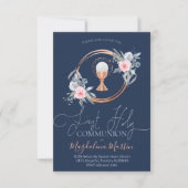 Katholiek Meisje Eerste Communie Bloemencirkel Kaart (Voorkant)