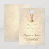 katholiek meisje eerste communie uitnodiging (Voorkant / Achterkant)