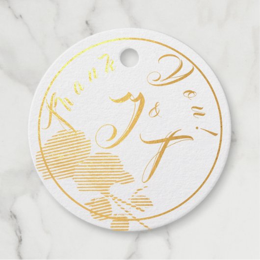 Katholiek Misty-Blue & Groen Monogrammed Bedankjes Labels (Voorkant)