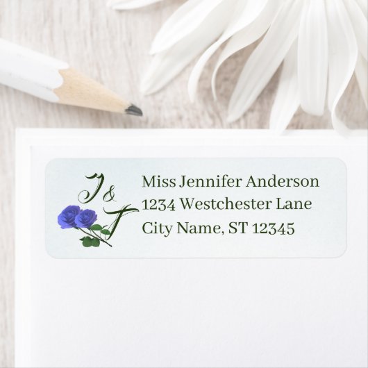 Katholiek Misty-Blue & Groen Monogrammed Etiket (Insitu)